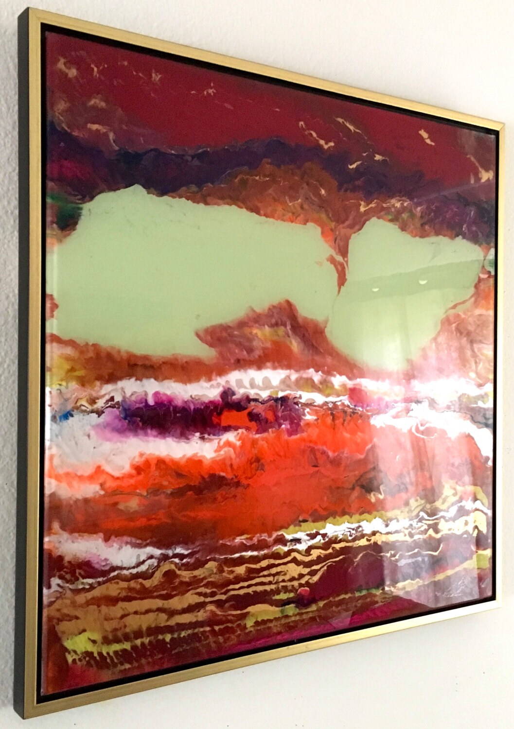 Abstract Original Oil Painting Plexiglass Wall Art Decor Etsy