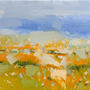 Field, Landscape Oil Painting, Original artwork, large size painting, One of a kind