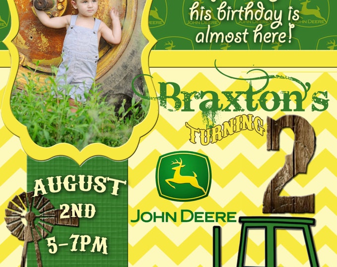 John Deere Birthday Invitation Etsy