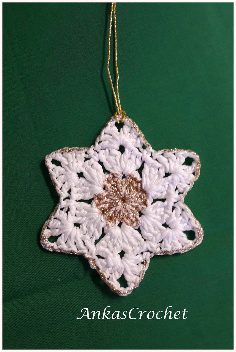 Green Set of Six Glitter Christmas Tree Stars 10cm