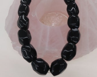 Black Onyx soft faceted nuggets