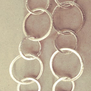 Sterling Silver round link Chain  24mm / 18mm