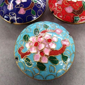 Vintage Cloisonne Runder Anhänger 35 mm