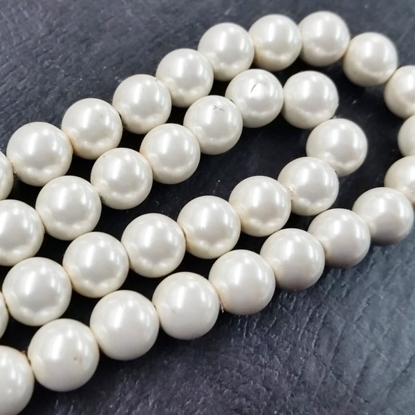 Hematite Pearly white Magnetic Round Beads