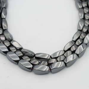 Twist Magnetic Hematite beads, 15.5" strand (available in  variety of sizes )