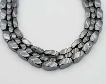 Twist Magnetic Hematite beads, 15.5" strand (available in  variety of sizes )