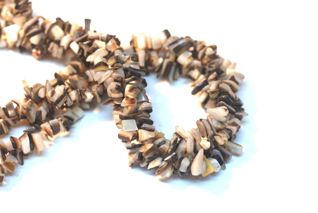 2 Strands Black MOP Shell Chips 36