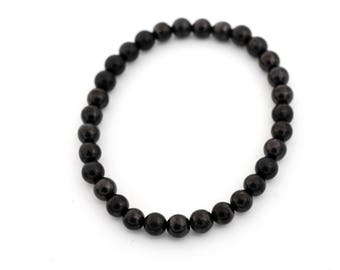 Smooth Round Shungite Bead on Elastic