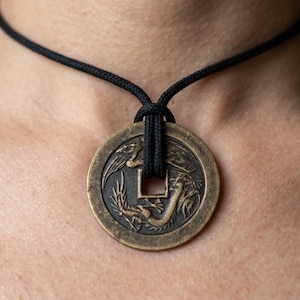 Chinese Dragon Coin Pendant base metal Sold bypiece- special 2.25/ each