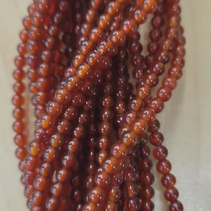 Natural Carnelian Round Gemstone Beads