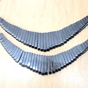 Hematite Cleopatra  Pendant 6.5"   40 pcs , Graduated  center 30mm / 10mm sides