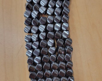 Twist Magnetic Hematite beads, 15.5" strand (available in  variety of sizes )