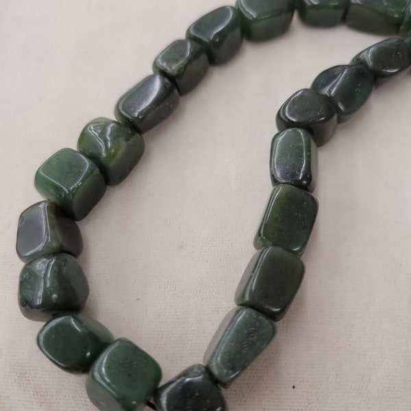 Taiwan Jade squarish Nuggets  10x10 10x12m, Nephrite Jade beads, Jade Beads