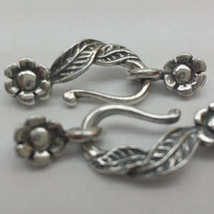 Sterling Silver  hook and eye flower Clasp-   BEST SELLER (Please Note: Our remaining ones no longer have a 925 Stamp)