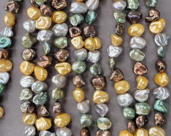 Freshwater Pearls  Biwa Mix  Color ,  South Sea  Color Biwa Pearl Beads  8mm-9mm