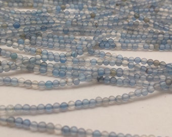 Perle Ronde Quartz Bleu 2mm