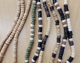 Coco Beads  mix combinations - natural colors  4-5mm  17.5"