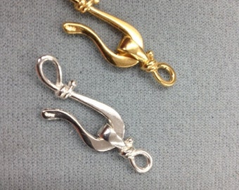Sterling silver .925 hook and eye clasp (NEW SMALL VERSION)