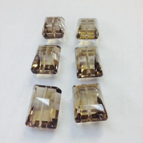 Smoky quartz  rectangular cushion beads