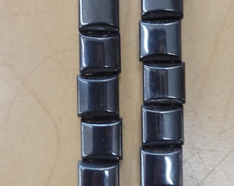 Hematite 10x10 2 hole flat beads NON MAGNETIC