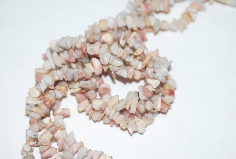 2 Strands Pink Opal Chips 36Long image 1