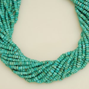 Natural turquoise rondells   16"