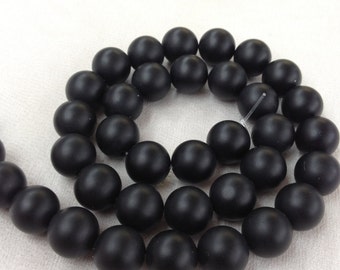 Matte Onyx Beads   listing by  single strand