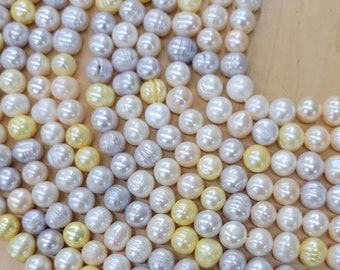 Freshwater Pearls  10-11m  potato multi paster color, Wrinked Pearls, Large Potato Pearls