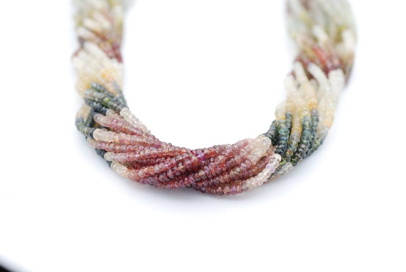 Multi Sapphire Faceted Rondelles 15-15.6 inches