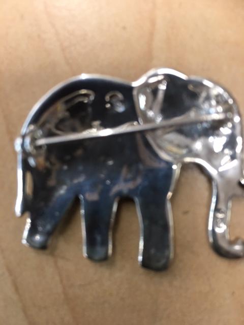 Broche éléphant Ancienne En Argent Massif Et Marcassite - Modèle K35