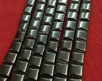 Hematite 10x10  2 hole flat beads