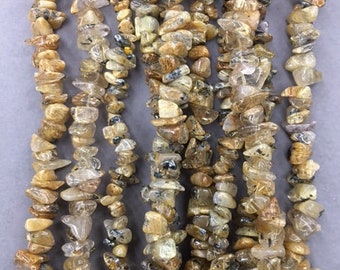 Rutilated Quartz Irregular  6-7mm,  Fine Quality Rutilated Quartz Chips.