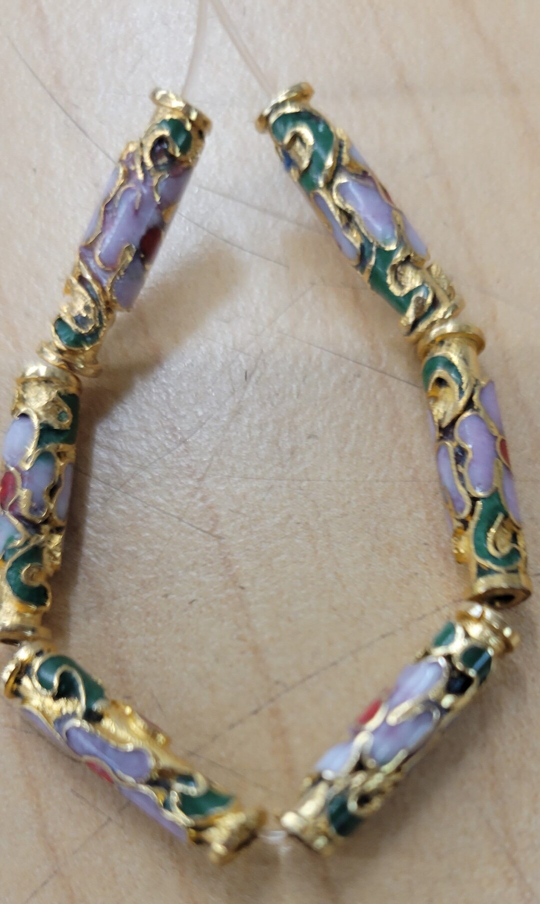 Vintage Cloisonne Tube 3.5mmx 15mm Etsy