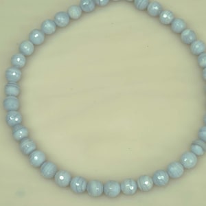 10mm Faceted Round Blue Lace Agate Bead