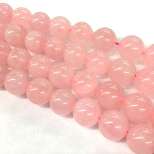A quality Rose Quartz Round Beads 15.5&quot;Long-