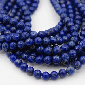 Lapis Lazuli Round smooth beads [A quality] 6mm/8mm/ 10mm/ 12mm /14mm, 15.5&quot;