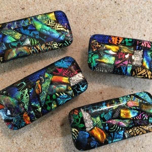 Dichroic Mozaïek Gesmolten Kunst Glazen Kast Trekt of Lade Knoppen Rechthoek