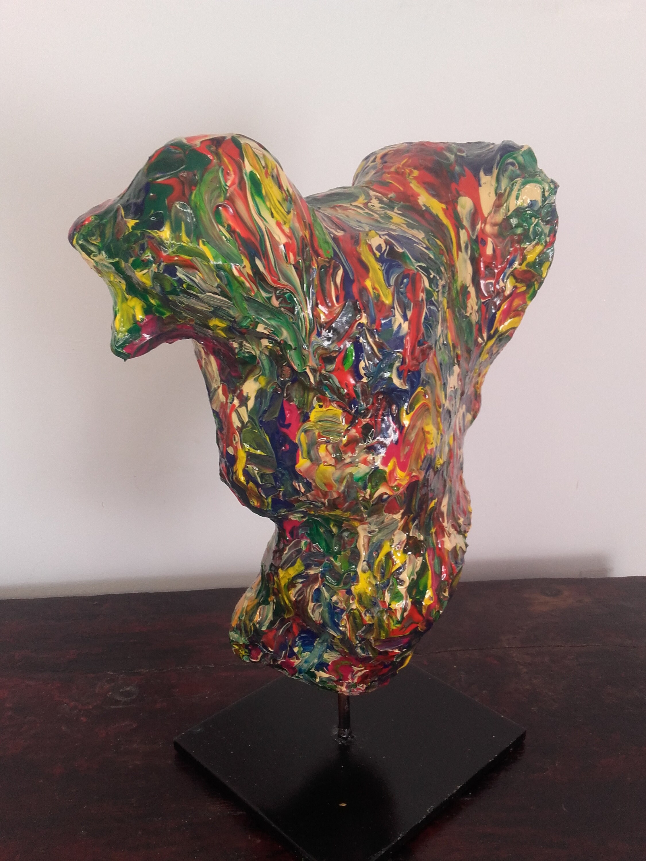 Sculpture Pierre Naturelle Polychromée