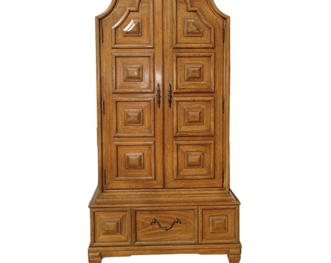 Vintage Hollywood Regency Large Elaborate Highboy Cabinet Dresser by Thomasville