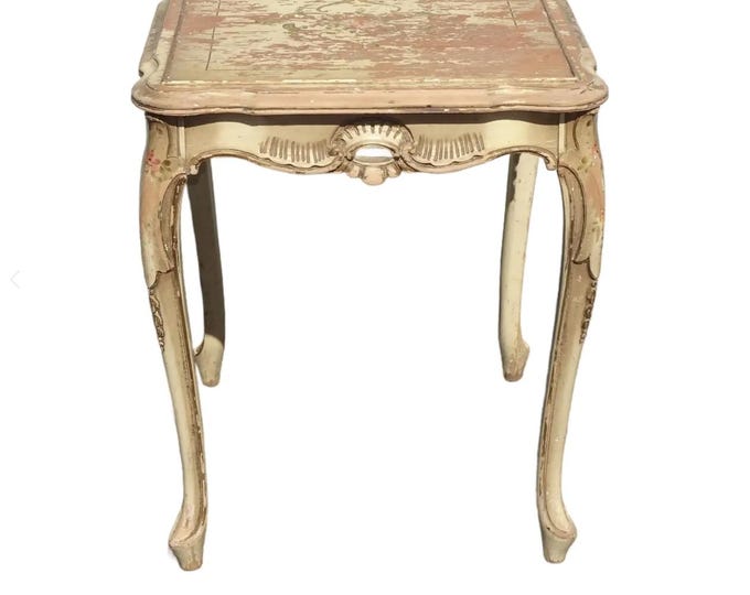 Vintage Rustic French Provincial End Table - Side Table Asis