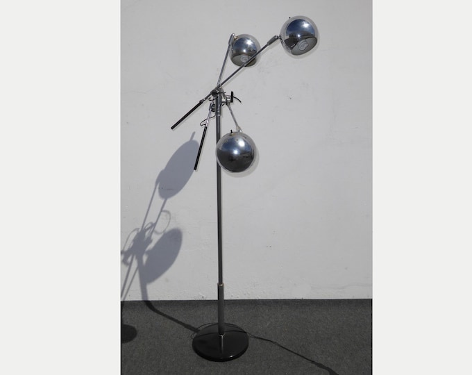 Vintage Chrome Three Arm Orbiter Floor Lamp