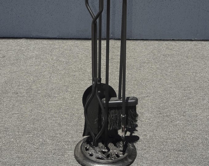 Set of Four Black Fireplace Tools