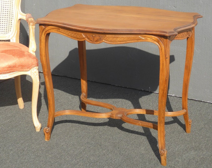 Vintage French Provincial Side Entry Table Solid Wood