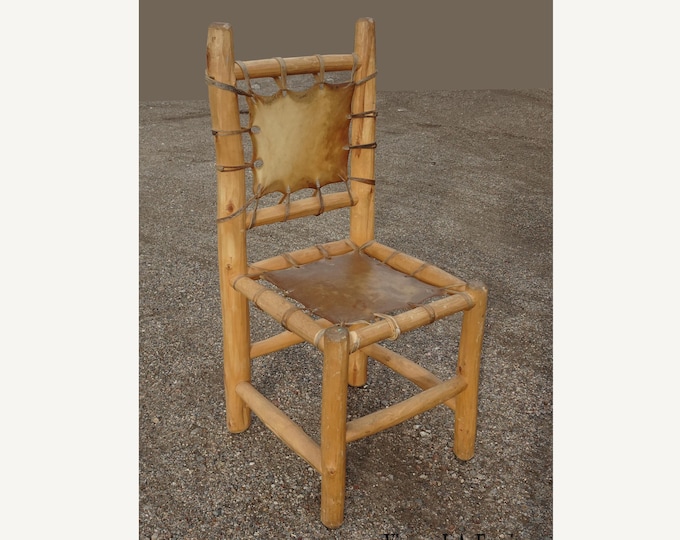 Vintage Southwestern Leather Drum Chair Signed by Gilbert Vargas 1978