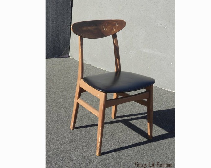 Vintage Mid Century Modern Black Accent Chair Computer Vanity Chair