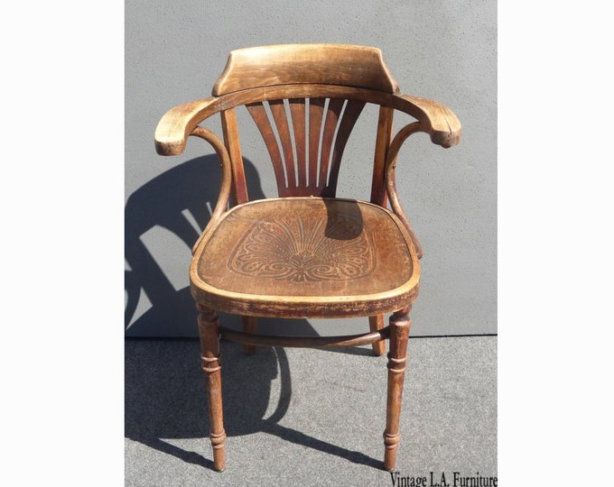 Unique Antique Rustic French Ornately Carved Wood Floral Design ACCENT CHAIR