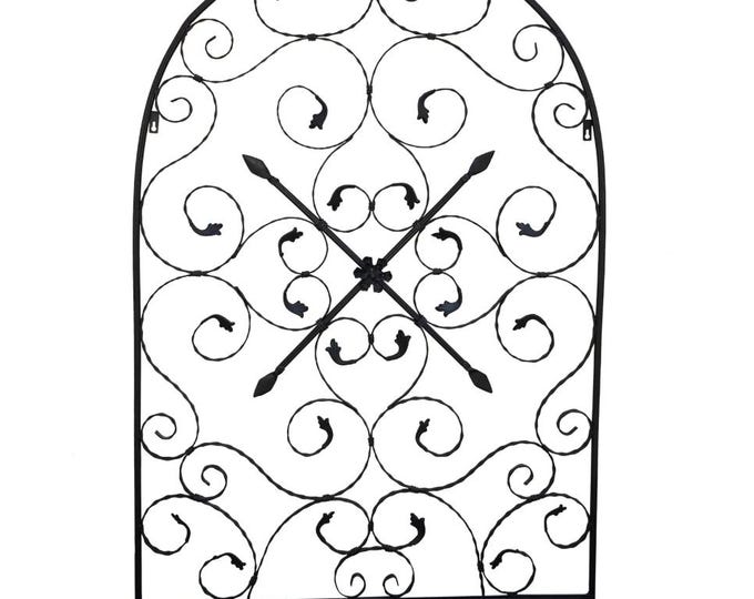 Large 56" Tall Spanish Style Black Metal Picture Wall Decor Art ~ Cross