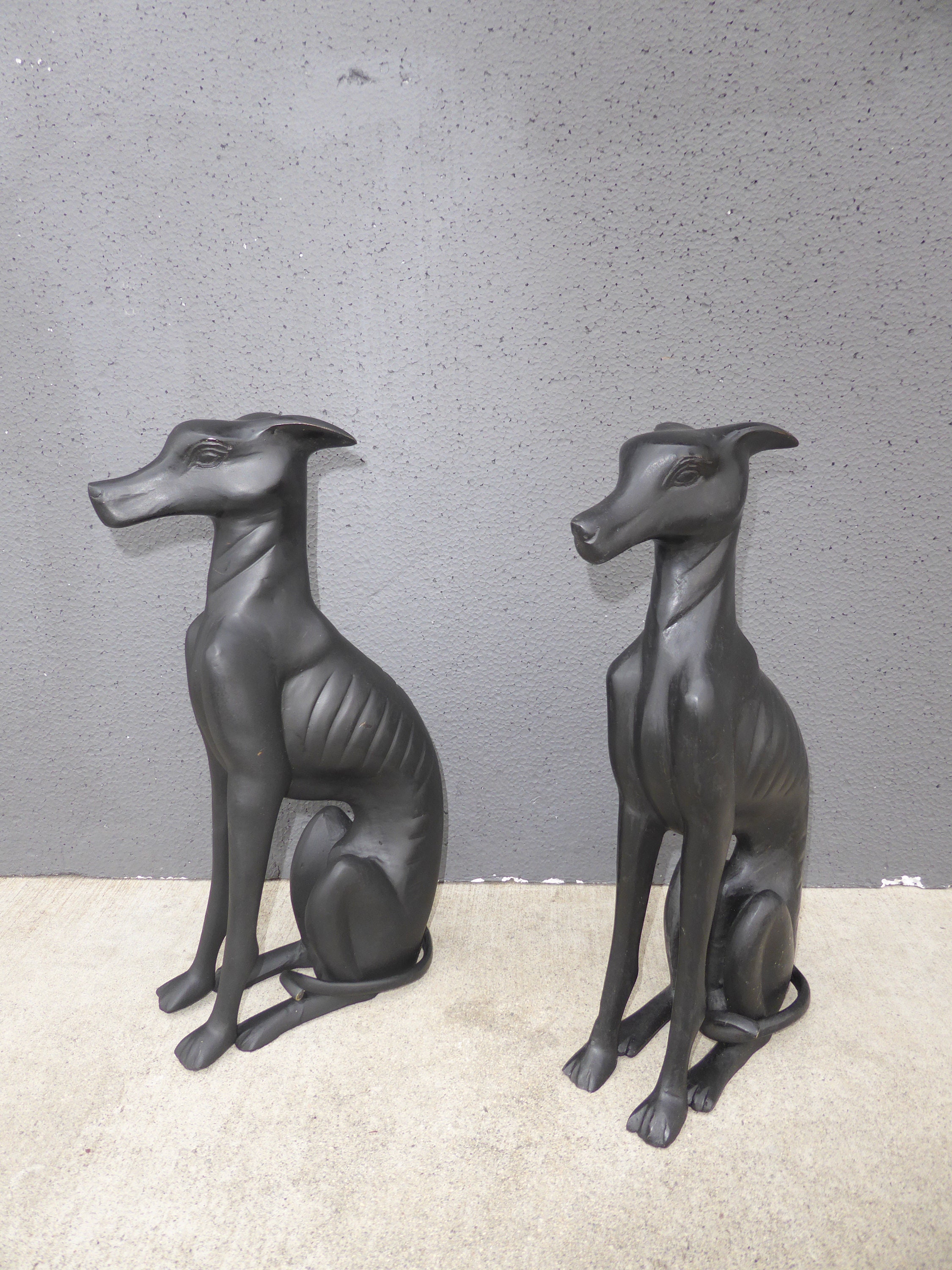 bronze greyhound figurines