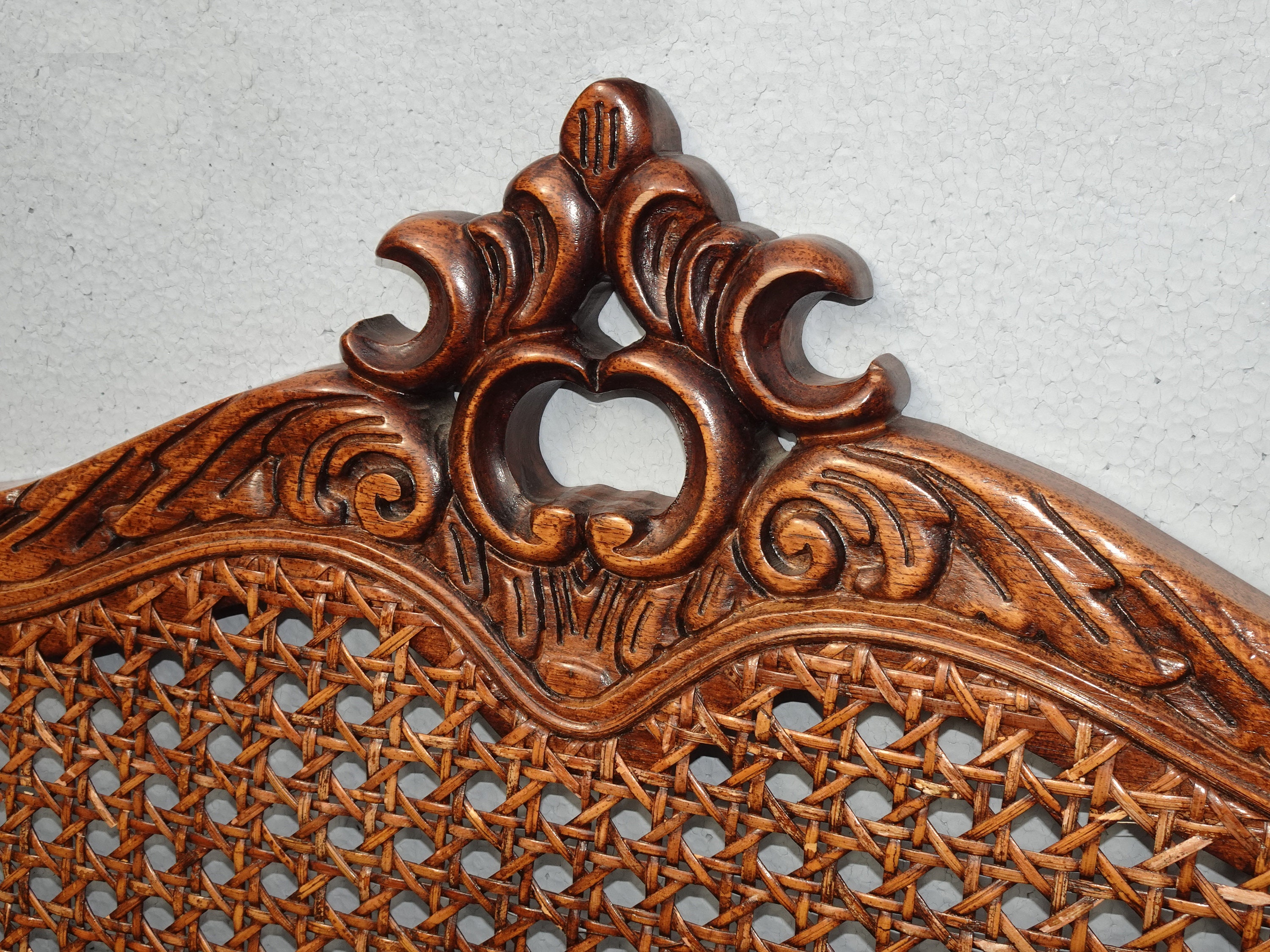 Vintage French Country Brown Cane Queen Full Headboard Etsy