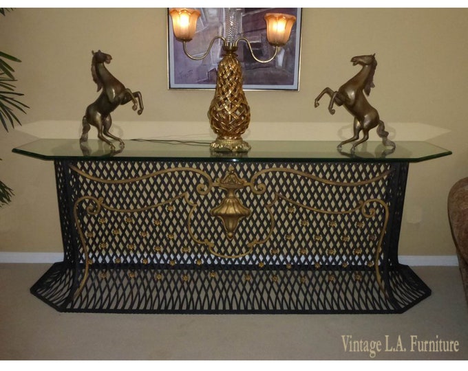Vintage Designer Entry Console Table Custom Hand Made Iron Spanish Style